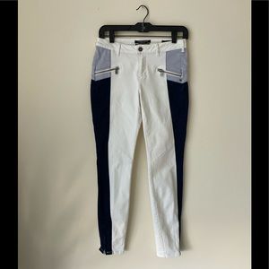 Maison Scotch white jeans with blue accents
